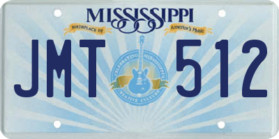 MS license plate JMT512