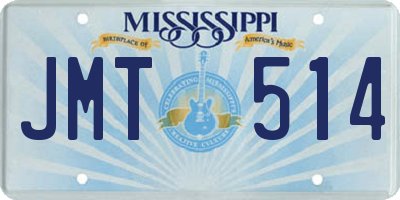 MS license plate JMT514