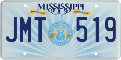 MS license plate JMT519