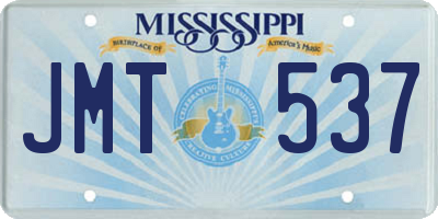 MS license plate JMT537
