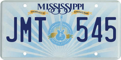 MS license plate JMT545
