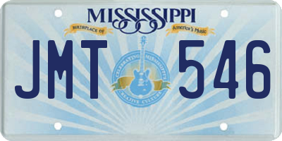 MS license plate JMT546