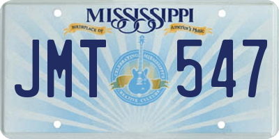 MS license plate JMT547
