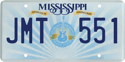 MS license plate JMT551