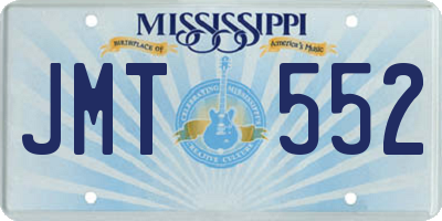 MS license plate JMT552