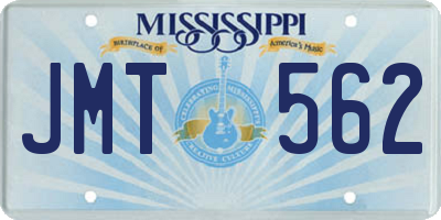 MS license plate JMT562