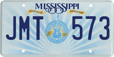 MS license plate JMT573