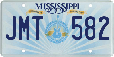 MS license plate JMT582