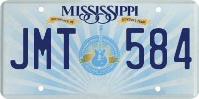 MS license plate JMT584