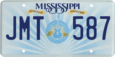 MS license plate JMT587