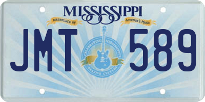 MS license plate JMT589