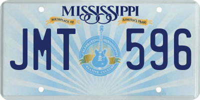 MS license plate JMT596