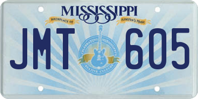MS license plate JMT605