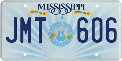 MS license plate JMT606