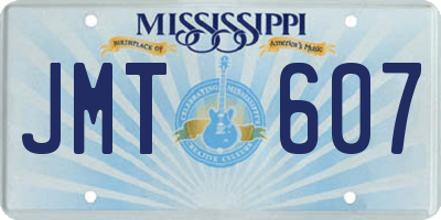MS license plate JMT607