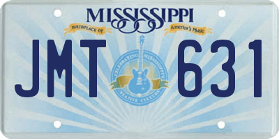 MS license plate JMT631