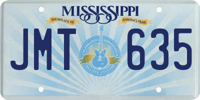 MS license plate JMT635