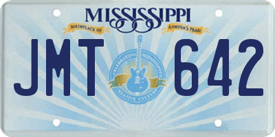 MS license plate JMT642