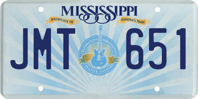 MS license plate JMT651