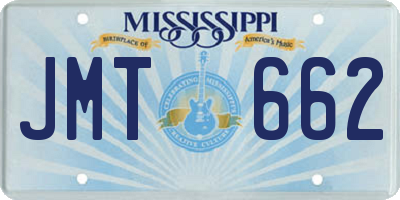 MS license plate JMT662