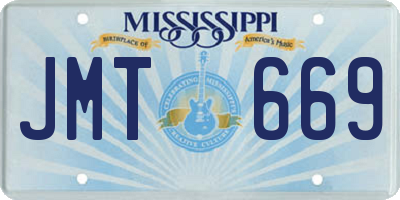 MS license plate JMT669