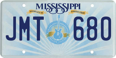 MS license plate JMT680
