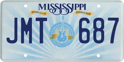 MS license plate JMT687