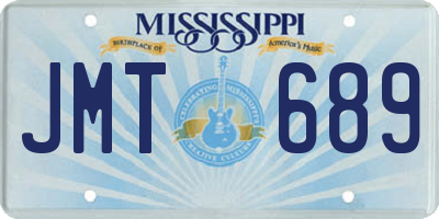 MS license plate JMT689