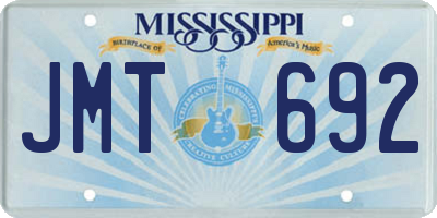 MS license plate JMT692