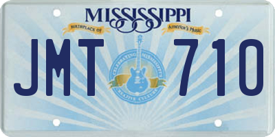 MS license plate JMT710