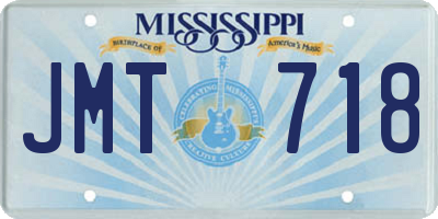MS license plate JMT718