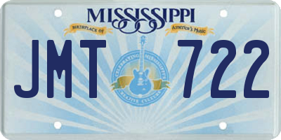 MS license plate JMT722