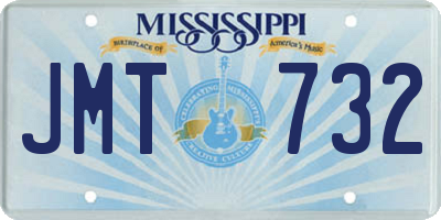 MS license plate JMT732