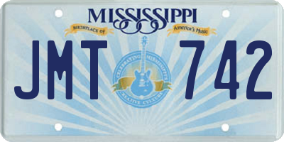 MS license plate JMT742