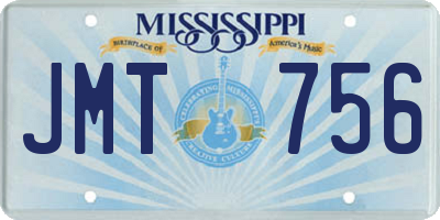 MS license plate JMT756