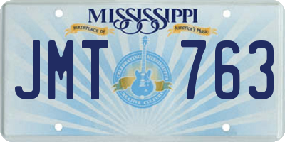 MS license plate JMT763