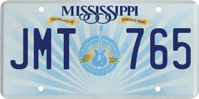 MS license plate JMT765