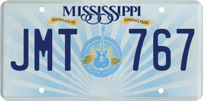 MS license plate JMT767