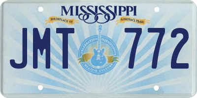 MS license plate JMT772