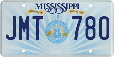 MS license plate JMT780