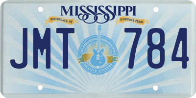 MS license plate JMT784