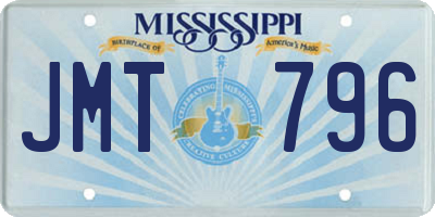 MS license plate JMT796