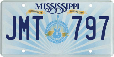 MS license plate JMT797