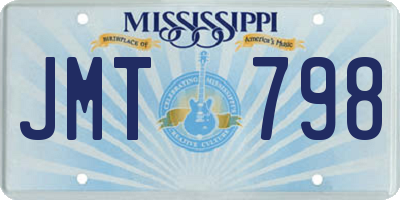 MS license plate JMT798