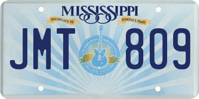 MS license plate JMT809