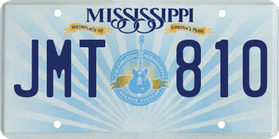 MS license plate JMT810