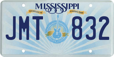 MS license plate JMT832