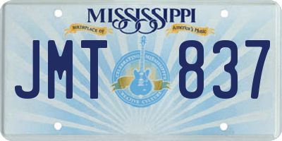 MS license plate JMT837