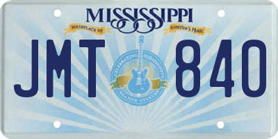 MS license plate JMT840