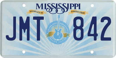 MS license plate JMT842